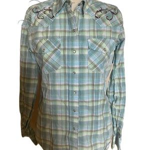 Ransom Ranch long sleeve button down western shirt. Size medium